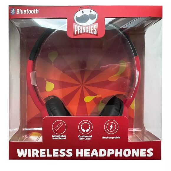 Pringles Wireless Bluetooth Headphones in Red - Picture 2 of 5